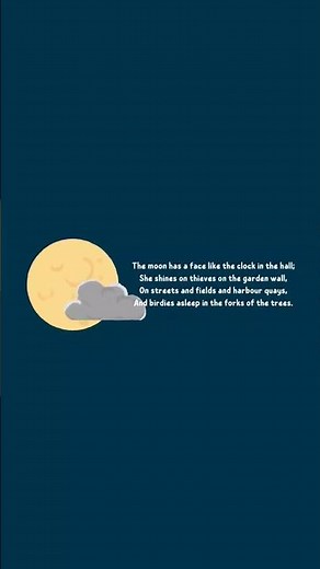 The Moon: A Poem for Children by Robert Louis Stevenson #moon #poem #poemforkidsinenglish #poetry