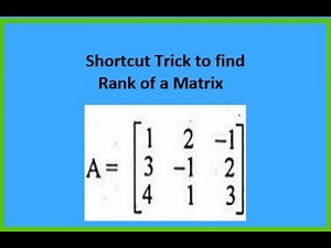 Shortcut trick to find rank of a matrix
