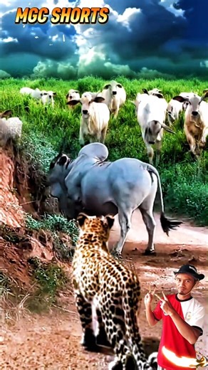 Macan Tutul Mengintai Sapi Besar #animals #shorts