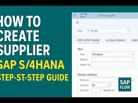 Create Supplier in SAP S/4HANA | Step-by-Step BP Guide for Beginners (2025)