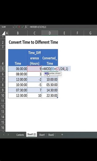 Convert Time Zones #excel #excelformula #exceltips #ms #excelacademy #exceltech #microsoft