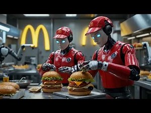 A Day at McDonald's with Robots #robots