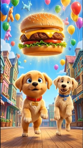 Two Silly Puppies and the Giant Hamburger 🍔🐶 2 Stupid Dogs