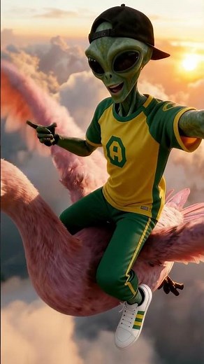 Adam l'Alien chevauche un Flamant Rose pour le selfie ultime ! 👽🦩