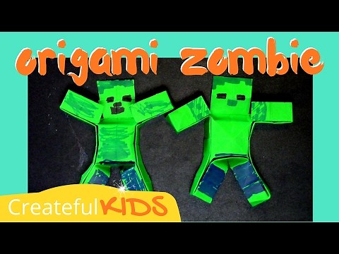 How To Make an Easy Mine-craft Origami Zombie