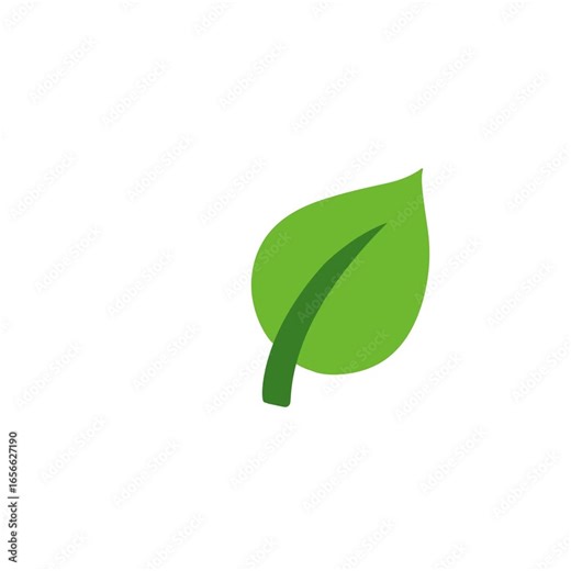 Looping animated leaf icon illustration with clean flat design and smooth motion. Perfect for eco-friendly projects, sustainability campaigns, green energy, and modern digital content
