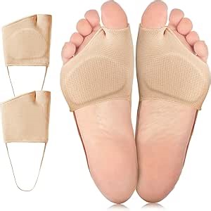 Metatarsal Pads for Women and Men Gel Pads - Ball of Foot Pain Relief Cushions for Metatarsalgia, Morton's Neuroma - Forefoot Pads for Calluses, Blisters - 1 Pairs(L, Beige)