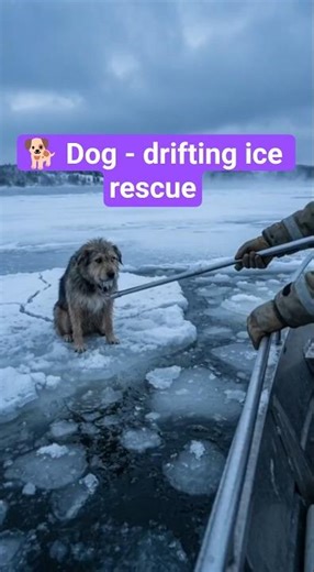 🐕 Dog - drifting ice rescue. #shorts