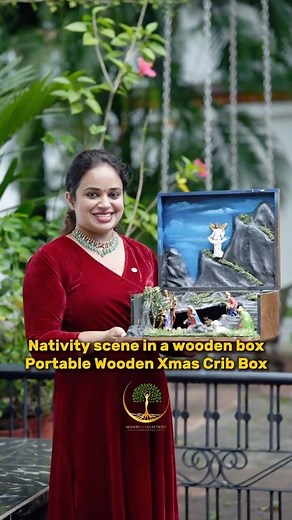 Madeira_Collections | Nativity scene in a wooden box.. Portable Wooden Xmas Crib Box | Instagram