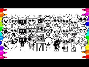 Incredibox Sprunki Coloring New Pages. How to Color All Sprunki Phase vs Phase 2 VS Phase 3