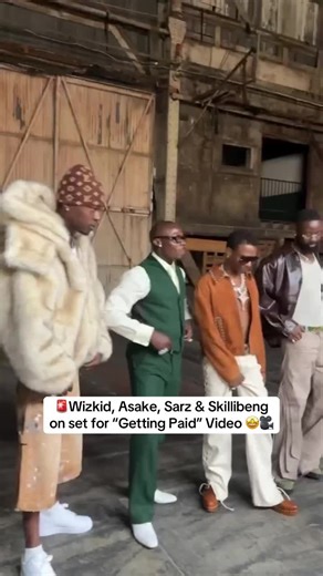 🚨Wizkid, Asake, Sarz & Skillibeng on set for “Getting Paid” Video 🤩🎥 #wizkid #asake #sarz #skillibeng #fyp