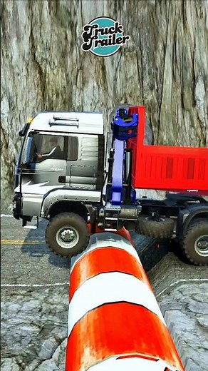 Daily Truck Spintires Mudrunner Eps 306. Long Dump Truck Pulling Coal Trailer Over Speed Bumps