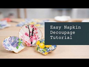 3 beautiful ways to decoupage shells| Easy napkin decoupage tutorial