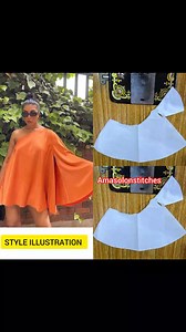 Assymetric flare dress with funnel sleeve #diy #pattern #handmade #craft #tutorial | amasolonstitches