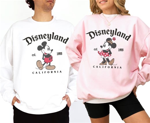 Disneyland Retro Mickey Minnie Couple Matching Sweatshirt, Vintage Disneyland Couple Sweater, Disney Classic Minnie Mouse Pose Shirt - Etsy