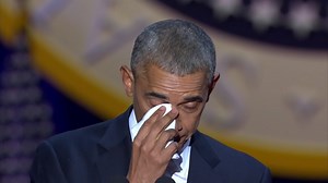 President Barack Obama tears up when thanking First Lady in farewell address