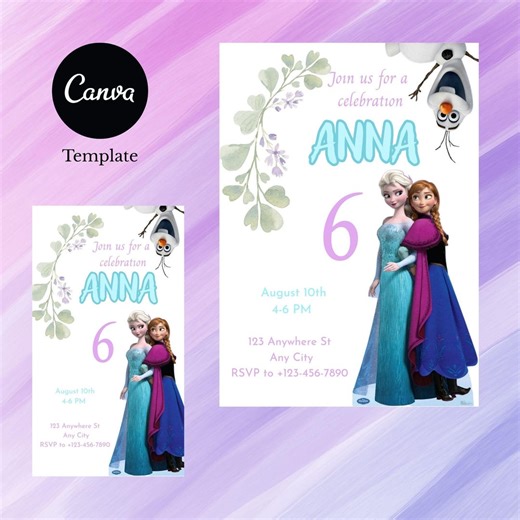 Snow Princess Printable Birthday Invitation - Personalized DIY Girls Party Invite inspired by Frozen