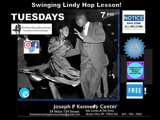 1.4K views · 16 reactions | 7pm we will be there! Learn about Harlem';s signature cultural dance - the Lindy Hop! | The Harlem Swing Dance Society | Facebook