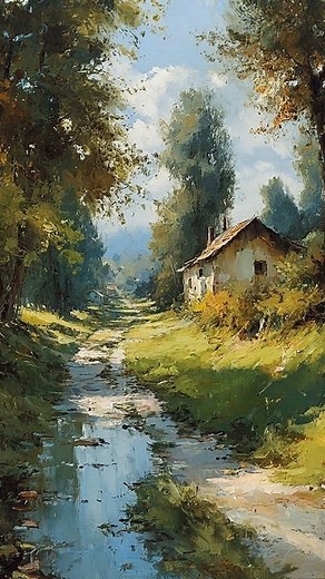 Expressionist representation of a landscape swept by the wind | Animals world