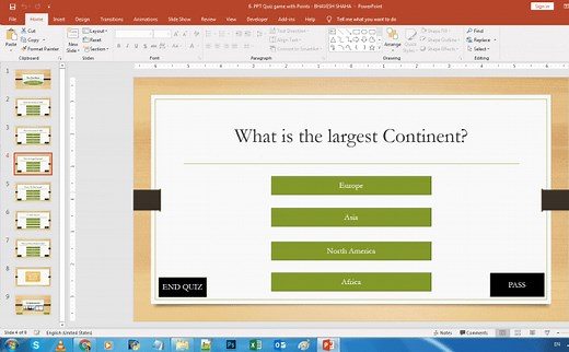 PowerPoint Quiz Game Template with Score and Points