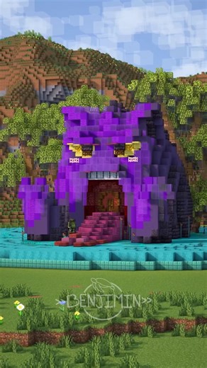 I Turned Gengar into a Minecraft Survival Base #minecraft #building #pokemon #gengar