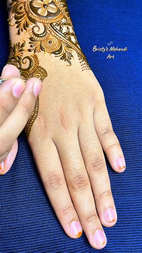 Mehendi tutorial 💙 part - 4 💙 #love #bangladeshimehendievent #bdbridalmehendi #bdbridalhenna #bdmehendiartist #bangladeshimehendiartist #henna #bridal #arabic #tutorial #hennaartist #hennadesign | Bristy's Mehendi Art