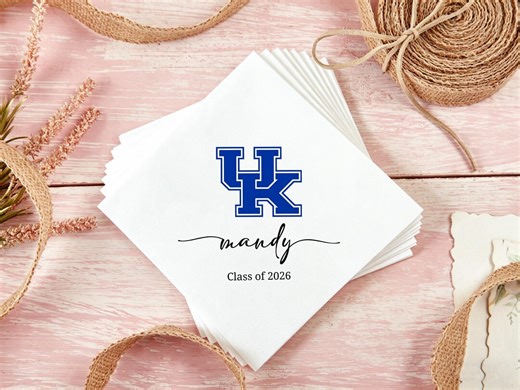 Personalized College Logo Napkins,graduation Napkins: Class of 2026 Grad Party,graduation Party Decor,cocktail Napkins,university Graduation - Etsy