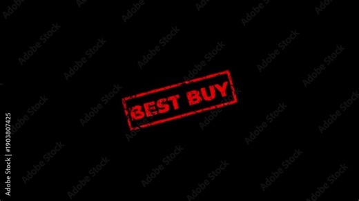 Best buy square rubber seal stamp zooming in rectangle frame icon.Rubber, seal, red, vintage effect, textured, for video content and web design.