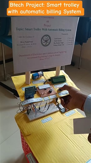 BTech final year project smart trolley with automatic billing system Bihar engineering university