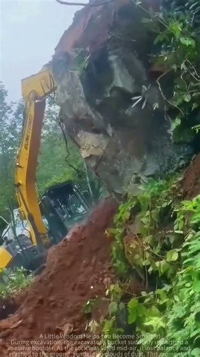 The process of an excavator clearing large stones