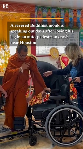 Exclusive interview with Revered Buddhist monk Phra Ajarnh Maha Dam Phommasan, who is speaking out after losing his leg in an auto-pedestrian crash near Houston. The monk had been walking with fellow monks on a 2,300-mile “Walk for Peace,” a nationwide journey meant to spread hope and mindfulness. Released from the hospital, he says he accepts the loss as an offering to peace — and is committed to continuing the mission.⁠ 🔗bit.ly/4pRyyo5 | Houston Chronicle