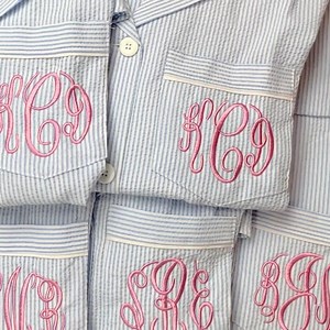 Bridal Party Pajamas, Group of Matching Pajamas, Bridesmaid Pajamas, Set of Bridal Pajamas, Set of Bridal Pjs, Bridal Party Pjs, Monogram Pj - Etsy
