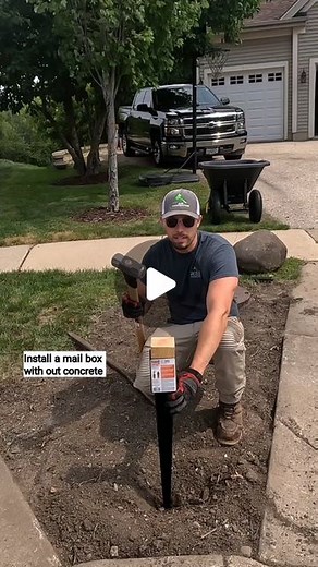 M Sam Irwin on Instagram: "Installing a mailbox without concrete, call before you dig! #ez #spike #4x4 #mailbox"
