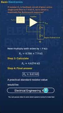 How to Pick the Right Resistor for a Butterworth Filter for given 7.6k ohms #Electronics #Shorts