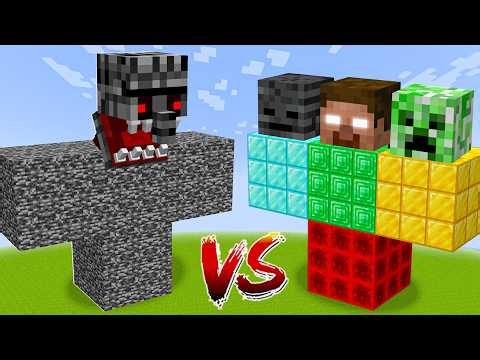 MIMICER BEDROCK GOLEM vs All Minecraft Bosses - Minecraft Mob Battle