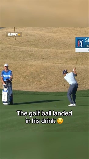Pro golfer dunks golf ball in spectators drink!!!!!!!!! #shorts #golf #pga