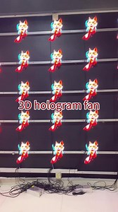 Popular Made in China Hologram Advertising 42 CM 2 Blades 3d Holographic Led Display Fan