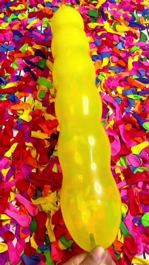 🎈 Inflating & Popping a Yellow Long Balloon #asmrballoon #balloon #poppballons