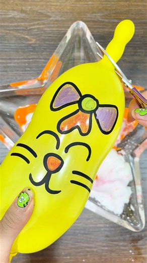 ASMR Slime Squeezing: Cutting Rubber Balloons into a Star Bowl ✂️🌟 Relaxing Visuals