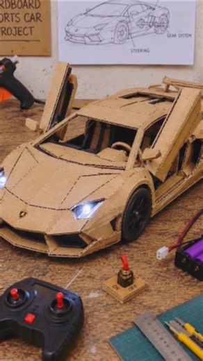 DIY Cardboard Lamborghini That Really Drives! 🏎️ Amazing RC Sports Car Build
