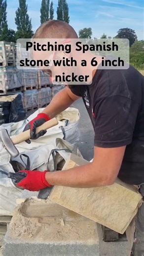 Pitching Spanish stone with a 6 inch nicker #stonedressing #walling #beautifultools