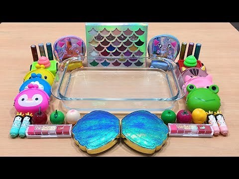 Mixing Makeup and Glitter into Clear Slime | Slime Smoothie | Satisfying Slime Videos