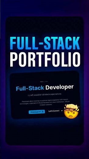 🔥 Creative Full-Stack Developer Portfolio | React + Tailwind UI #shorts #animation #learning 💻