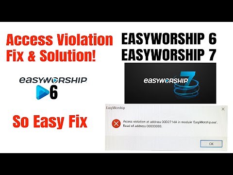 Fix Access Violation Error | How to fix access violation error Easyworship Access Violation ErrorFix