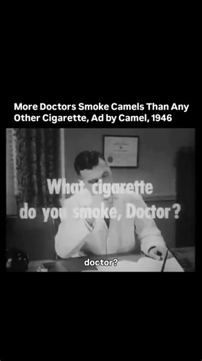 (Follow) us @past.insight This is a real Camel cigarettes advertisement from 1946, part of a campaign that used doctors to promote smoking as safe and trustworthy. At the time, medical authority was leveraged to calm public fears and boost cigarette sales. Years later, overwhelming scientific evidence exposed the truth. What was once marketed as a doctor approved habit became one of the biggest public health scandals in advertising history. Credit: R. J. Reynolds Tobacco Company (archival advert