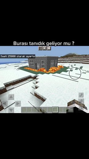 Exploring Glitchy Lava in Minecraft's Snowy Landscape