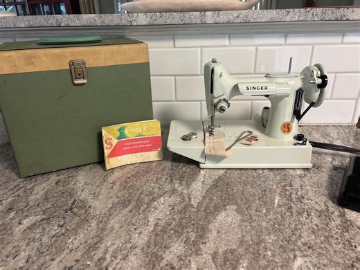 1964 White Singer 221K Featherweight Sewing Machine Manual, Extras- Green Case! Huge, Rare Lot! - Etsy