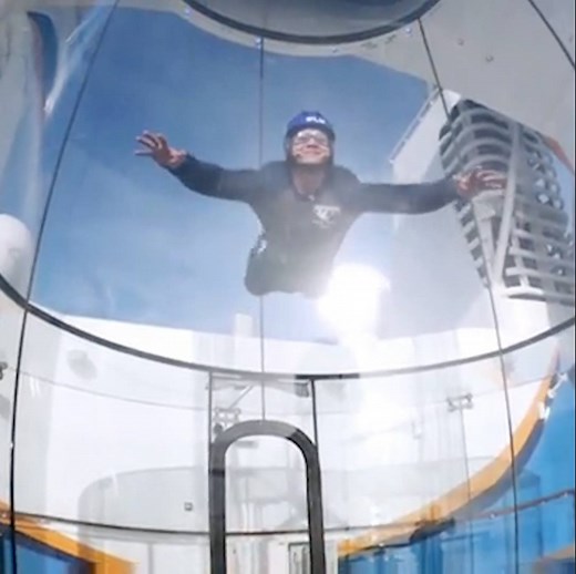 This indoor skydiving machine is on a cruise ship. | Insider Travel