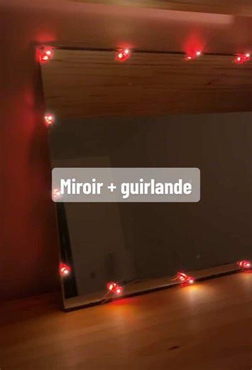 Miroir guirlande cœur ♥️ #guirlandelumineuse #coeur #light #lumiere