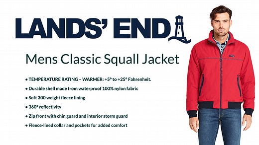 Watch Lands' End Men's Squall Jacket on Amazon Live